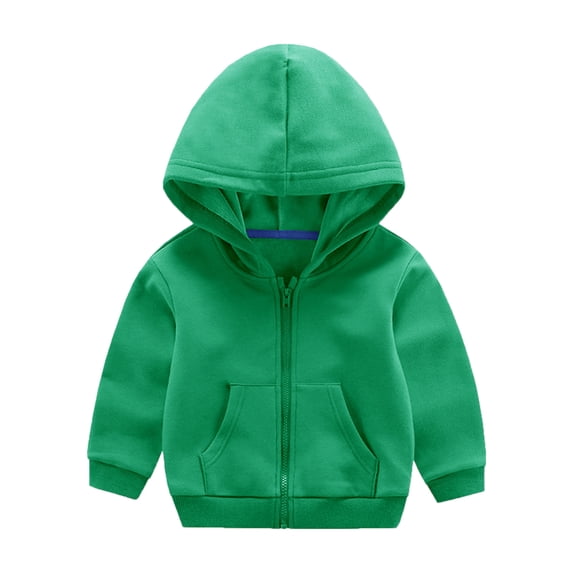 CAIVO Toddler Kids Girls Boys Drawstring Hooded Comfortable Tops Loose Long Sleeve Blouse Soild With Pocket Sweatshirt Coats Soft Jackets