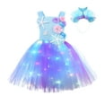 thumbnail image 1 of CAIVO Toddler Kids Girls Halloween Hallowmas Historical LED Light Tulle Dress Princess Hairband Outfits Versatile Child Daily Wear, 1 of 5