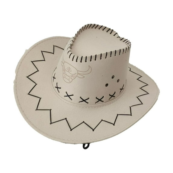 CAIVO Western Cowboy Hat Kids Sun Wide Brim Summer Outdoor Beach Sun Hat Boys Girls Comfort Child Solid Color Clothing