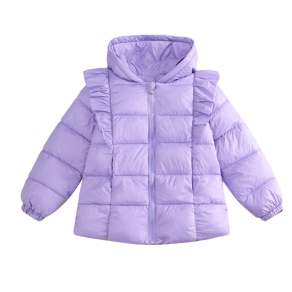 CAIVO Winter Coats Kids Toddler Baby Boys Girls Solid Color Padded Jacket Winter Warm Clothes Outerwear Coats Long Sleeve Comfort Dailywear