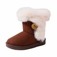 thumbnail image 1 of CAIVO Winter Girls Boots Kids Soft Sole Warm Fuzzy Children Boot Shoes With Adjustable Closure Outdoor Activities Boho Toddler Lightweight Solid Color Footwear, 1 of 7