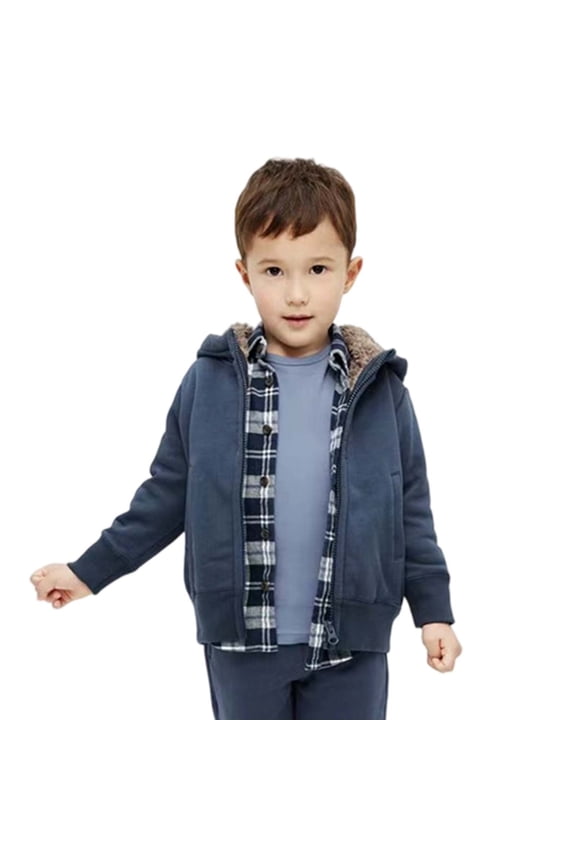 Winter Girls Long Sleeve Jackets Coats With Hood Warm Thickened Windproof Zip Up Coats Kids Soft Outerwear Boho Child Solid Color Clothing