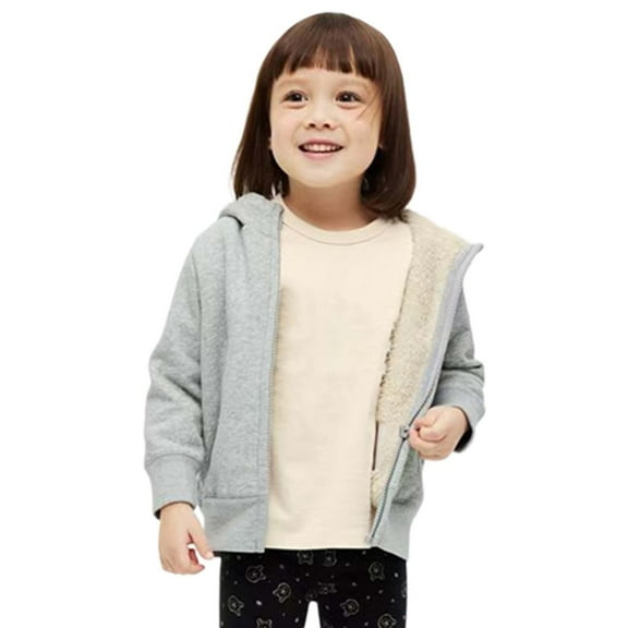 CAIVO Winter Girls Long Sleeve Jackets Coats With Hood Warm Thickened Windproof Zip Up Coats Kids Soft Outerwear Cozy Child Solid Color Clothing