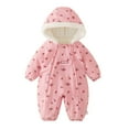 thumbnail image 1 of CAIVO Winter Thermal Baby Boys Romper Jumpsuit Warm Windproof Outdoor All Day Comfort Onesie Birthday Bodysuits Long Sleeve Hood One-Pieces, 1 of 7