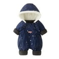 thumbnail image 1 of CAIVO Winter Thermal Baby Boys Romper Jumpsuit Warm Windproof Outdoor All Day Comfort Onesie Boho Bodysuits Long Sleeve Hood One-Pieces, 1 of 3