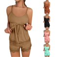 thumbnail image 1 of CAIVO Women Camis With Shorts Solid Color Cozy Home Wear Pajamas Set Tops With Bottoms Comfort Homewear, 1 of 7