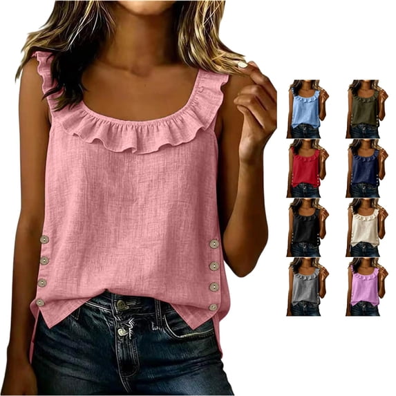 CAIVO Women Casual Round Neck T Shirt With Lace Trim Short Sleeve Blouse Soft Everyday Basic Tops Fly Sleeve O-Neck Solid Color Vacation T-Shirts