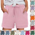 thumbnail image 1 of CAIVO Women Casual Summer Shorts High Waisted Elastic Waist Comfortable Stretch Solid Color Holiday Outdoor Leisure Work Bottoms, 1 of 6