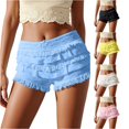 thumbnail image 1 of CAIVO Women Cute Ruffle Shorts Lace Pumpkin Shorts Boyshorts Layered Bottoms Pettipants Simple Summer Outdoor Casual Solid Color Bottoms, 1 of 5