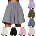 thumbnail image 1 of CAIVO Women Fashion Solid Color Casual Loose Sports Shorts Yoga Workout Simple Summer Outdoor Leisure Work Bottoms, 1 of 9
