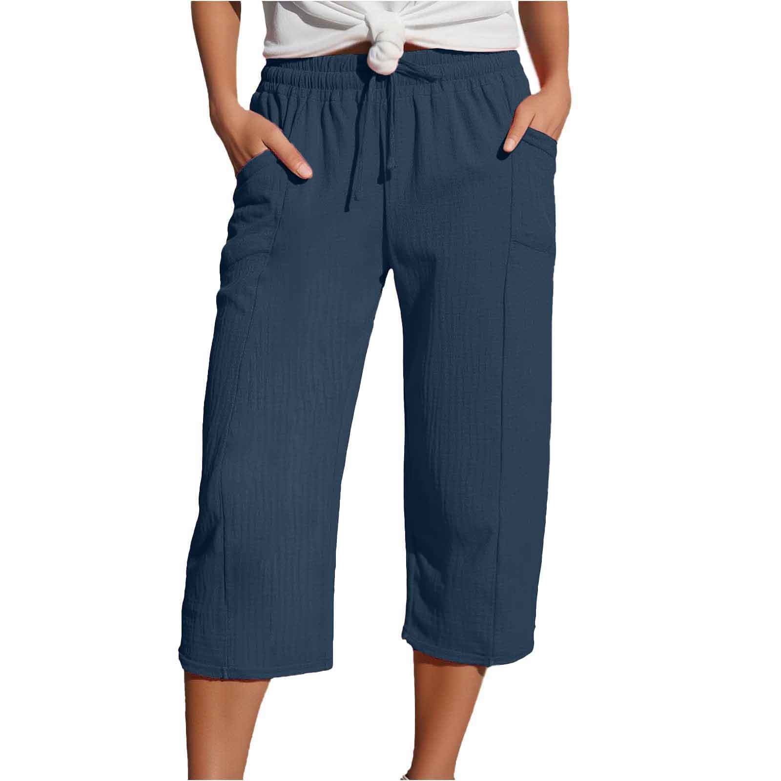 Fashion Casual Loose Drawstring Tight Waist Solid Color Trousers