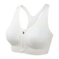 thumbnail image 1 of CAIVO Women Front Zip Sports Bra High Workout Yoga Running Tops Breathable Supportive Seamless Comfort Fitness Activewear Solid Color Leisure Brassiere, 1 of 4