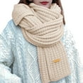 thumbnail image 1 of CAIVO Women Hand Knitted Winter Scarf For Soft Warm Oversized Wrap Feel Elegant Solid Color Fashion Classic Shawls Wraps, 1 of 4