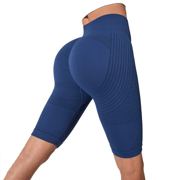 CAIVO Women High Waist Seamless Yoga Shorts Workout Shorts For Women Peach Lifting Fitness Running Gym Athletic Shorts Solid Color Trendy Dailywear