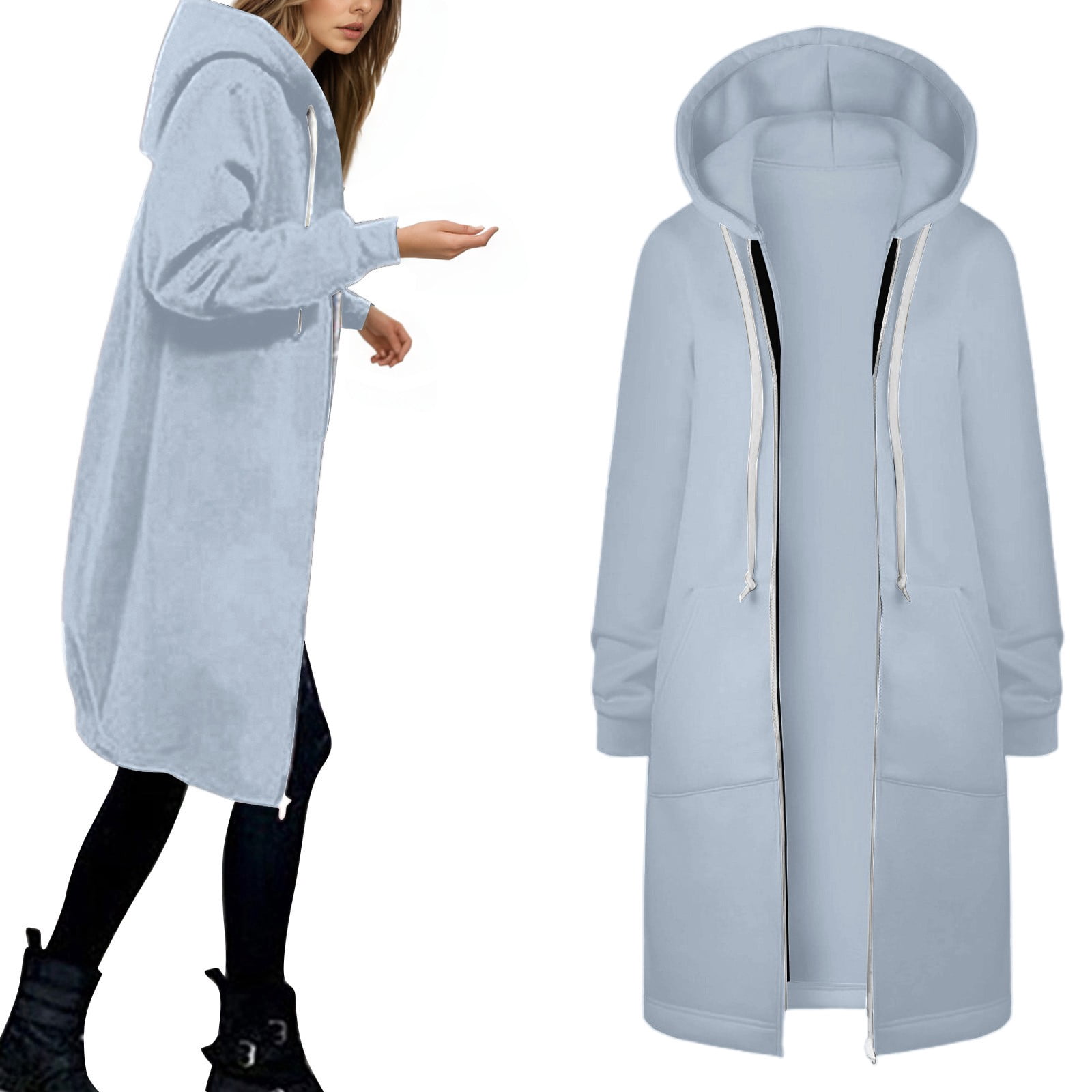Casual warm hooded cotton coat