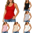 thumbnail image 1 of CAIVO Women Shirts Casual Lightweight Layering Tank Tops Breathable Sleeveless For Everyday Comfort Versatility O-Neck Solid Color Birthday Shirts, 1 of 6