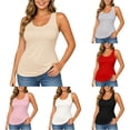 thumbnail image 1 of CAIVO Women Shirts Casual Lightweight Layering Tank Tops Breathable Sleeveless For Everyday Comfort Versatility O-Neck Solid Color Versatile Shirts, 1 of 6