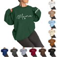 thumbnail image 1 of CAIVO Women MAMA Letter Print Crew Neck Long Sleeve Pullover Sweatshirt For Women Breathable Stretch Fall Tops, 1 of 4