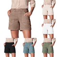 thumbnail image 1 of CAIVO Women Plus Size Shorts Regular Hiking Shorts With Pocket Summer Casual Sports Shorts Soft Outdoor Work Solid Color Bottoms, 1 of 3