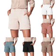 thumbnail image 1 of CAIVO Women Shorts Regular Hiking Shorts With Pocket Summer Casual Sports Shorts Simple Outdoor Leisure Work Solid Color Bottoms, 1 of 3