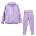thumbnail image 1 of CAIVO Women Solid Color Hooded Sweatshirt Pants Outfits Sets Tracksuits Long Sleeve Sweatsuit Sports Suits Stylish Streetwear, 1 of 3