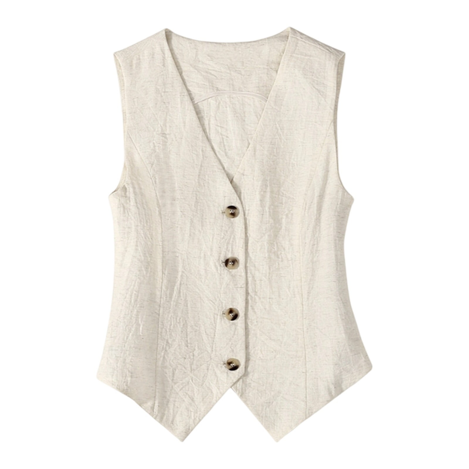 CAIVO Women Summer Vests Tanks Linen Style Sleeveless Tops Slim Fit And ...