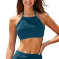 thumbnail image 1 of CAIVO Women Swim Bikini Tops High Neck Bathing Suit Tops Swimwear Pool Swim Wear Beachwear, 1 of 6