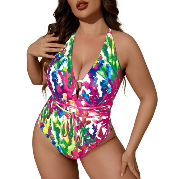 CAIVO Women Swimwear New Large Swimsuit Bikini Plus Size Swimsuit Brazilian Beach Vacation Summer Swim Wear