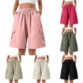 thumbnail image 1 of CAIVO Women Utility Shorts For High Waist Shorts With Minimalist Design Summer Casual Wear For Everyday Style Relaxed Fit Outdoor Work Solid Color Bottoms, 1 of 5
