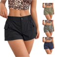 thumbnail image 1 of CAIVO Women Workout Utility Shorts Green With Elastic Waist And Pockets Breathable Stretchy Dance And Sport Short Mid Length Vacation Summer Outdoor Casual Solid Color Bottoms, 1 of 4