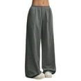 thumbnail image 1 of CAIVO Women's Graphic Baggy Pants Drawstring High Waisted Baggy Sweatpants With Pocket Streetwear Trousers Solid Color Daily Slacks Trendy, 1 of 6
