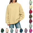 thumbnail image 1 of CAIVO Women's Mock Neck Sweatshirt Oversized Long Sleeve Loose Fit Casual Solid Color Pullover Tops Relaxed Fit Fall Streetwear, 1 of 4