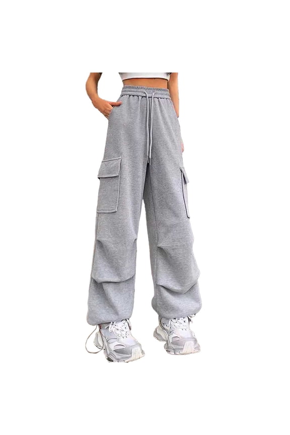 Women's Solid Color Fashion Sport Pants High Waisted Drape Work Pants Loose And Casual Pants Slacks Trousers Chic Streetwear