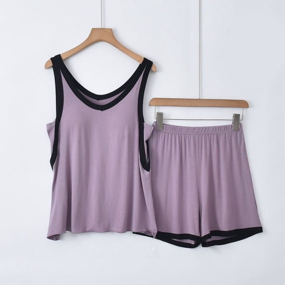 CAIVO Women's Summer Wear Pajamas Set 2 Piece Casual Tops With Shorts Set Soft Trendy Homewear