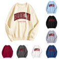 thumbnail image 1 of CAIVO Womens Casual Fashion Long Sleeve Loose Letter Printed Shirts Crew Neck Sweatshirts Pullover Tops For Women Breathable Stretch Fall Streetwear, 1 of 3