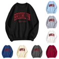thumbnail image 1 of CAIVO Womens Casual Fashion Long Sleeve Loose Letter Printed Shirts Crew Neck Sweatshirts Pullover Tops For Women Relaxed Fit Fall Streetwear, 1 of 3