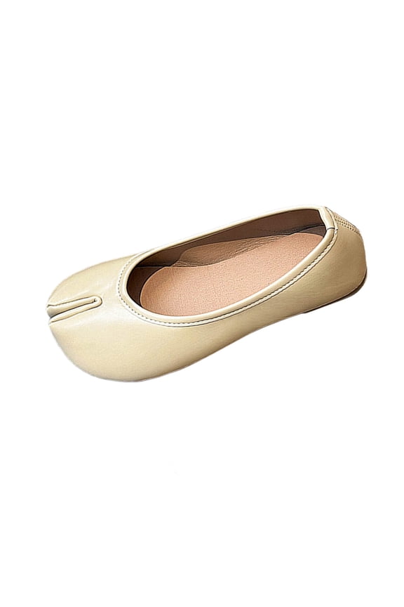CAIXAI Ballet Flats For Women Ballet Flats Shoes for Women Rounde Toe Wide Width Split Toe Low Heel Comfortable Flats Shoes