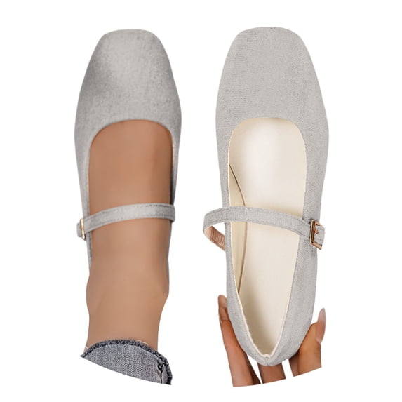 CAIXAI Ballet Flats Shoes For Women Womens Square Toe On Ballet Comfortable Breathable Casual Shoes Lightweight Soft Sole