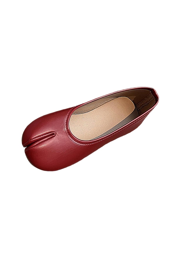 CAIXAI Flats For Women Ballet Flats Shoes for Women Rounde Toe Wide Width Split Toe Low Heel Comfortable Flats Shoes