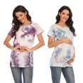 thumbnail image 1 of CAIXAI Maternity Shirts For Women Irregular Tie Dye Hem Tee Shirt Casual Short Sleeve Crew Neck Basic Nursed T Shirt Top Breastfeeding, 1 of 8