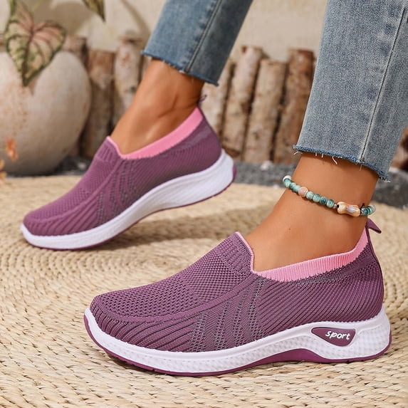CAIXAI Walking Shoes for Women Orthopedic Dress Shoes for Women Lightweight Knit Upper Embroidery White Sneakers for Women Walking Anti-Skid Adjustable Upper Mary Jane Flats Hands-Free Barefoot Shoe