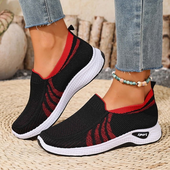 CAIXAI Walking Shoes for Women Orthopedic Dress Shoes for Women Lightweight Knit Upper Embroidery White Sneakers for Women Walking Anti-Skid Adjustable Upper Mary Jane Flats Hands-Free Barefoot Shoe
