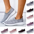thumbnail image 1 of CAIXAI Wide Toe Box Sneakers Women Arch Support Women Sneakers Casual Non- Sole Low Top Walking Shoes Mesh Knitted Woven Mary Jane Flats Women Hands-Free Soft Shoes, 1 of 6