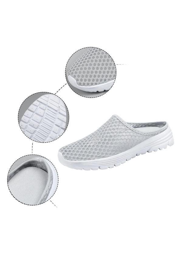 CAIXAI Wide Toe Box Sneakers Women Arch Support Women Sneakers Comfortable Non- Sole Walking Shoes with Wide Width Knit Upper Embroidery Platform Mary Janes Hands-Free Walking Tennis Shoes