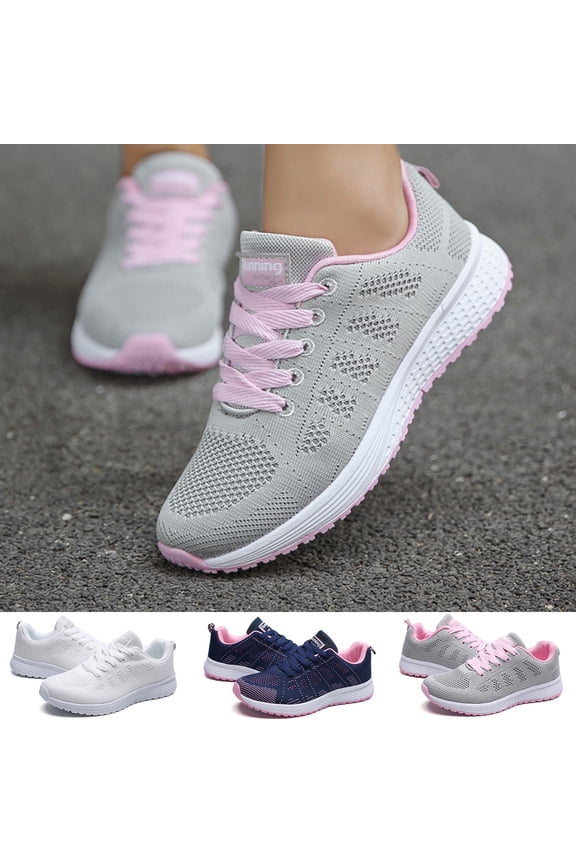 CAIXAI Wide Toe Box Sneakers Women Arch Support Womens Casual Sneakers Lightweight -On Low Top Walking Shoes Mesh Knitted Mary Jane Shoes Women Hands-Free Pull-On Shoes