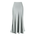 thumbnail image 1 of CAIXAI Womens High Waist Elastic Flare Bodycon Basic Slim Maxi Skirt, 1 of 5