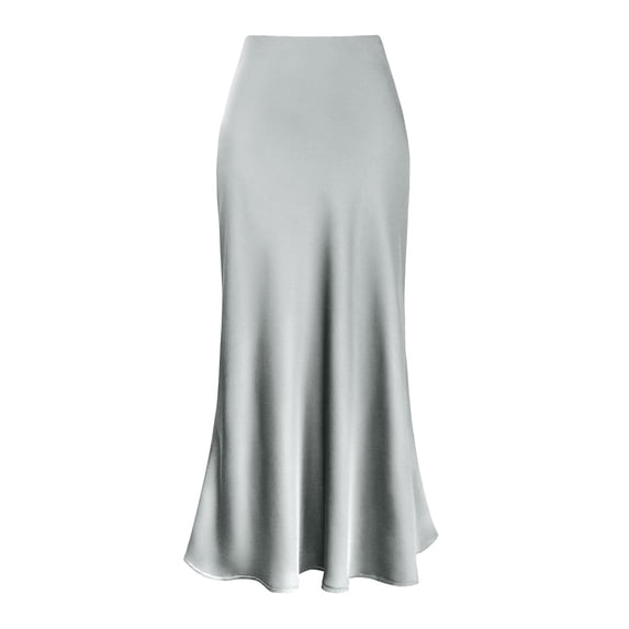 CAIXAI Womens High Waist Elastic Flare Bodycon Basic Slim Maxi Skirt