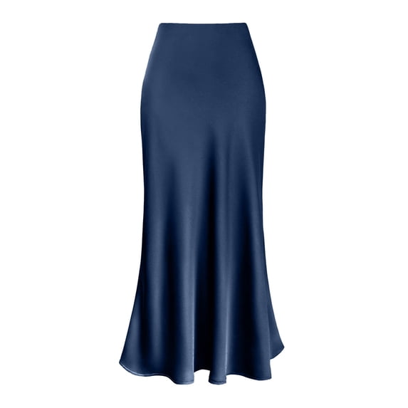 CAIXAI Womens High Waist Elastic Flare Bodycon Basic Slim Maxi Skirt