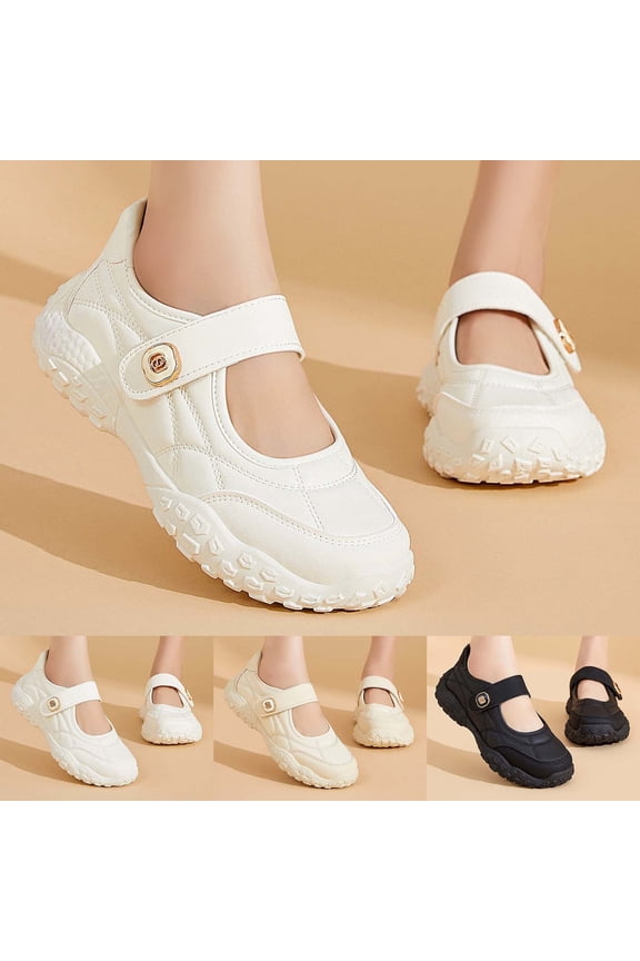 CAIXAI Womens Walking Shoes Orthopedic Shoes for Women Comfortable Mesh Knitted Shoes for Women Sneakers -On Adjustable Upper Mary Jane Flats Women Hands-Free Sock Shoe