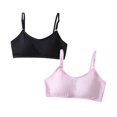 thumbnail image 1 of CAIXIA 2 Pack Seamless Training Bras for Girls Soft First Bra, Adjustable Girls Cami Bra Longline Crop-Double-Layer Lined, 1 of 7